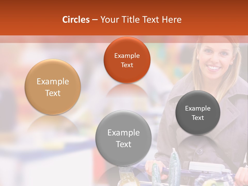 A Woman Standing In A Store With A Shopping Cart PowerPoint Template