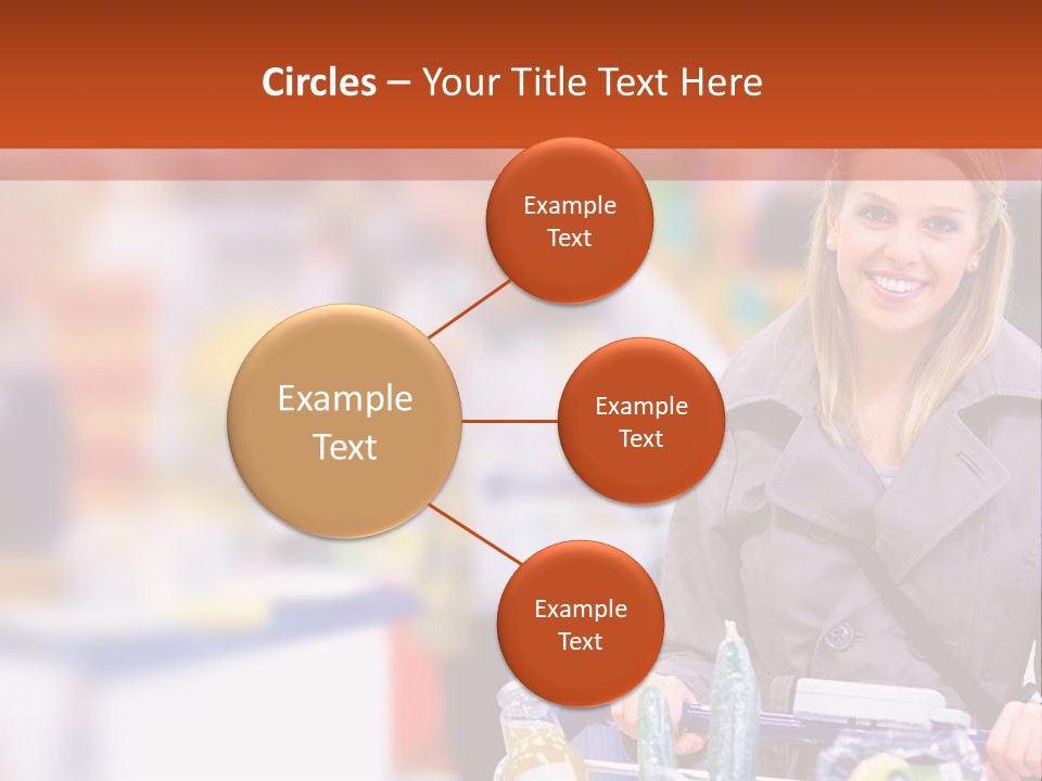 A Woman Standing In A Store With A Shopping Cart PowerPoint Template