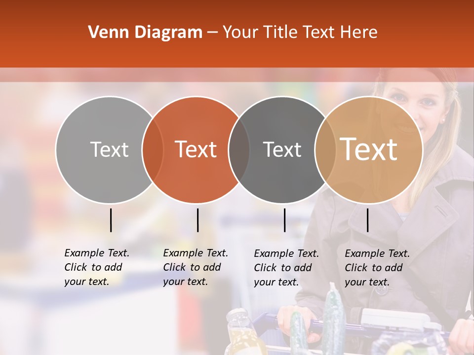 A Woman Standing In A Store With A Shopping Cart PowerPoint Template