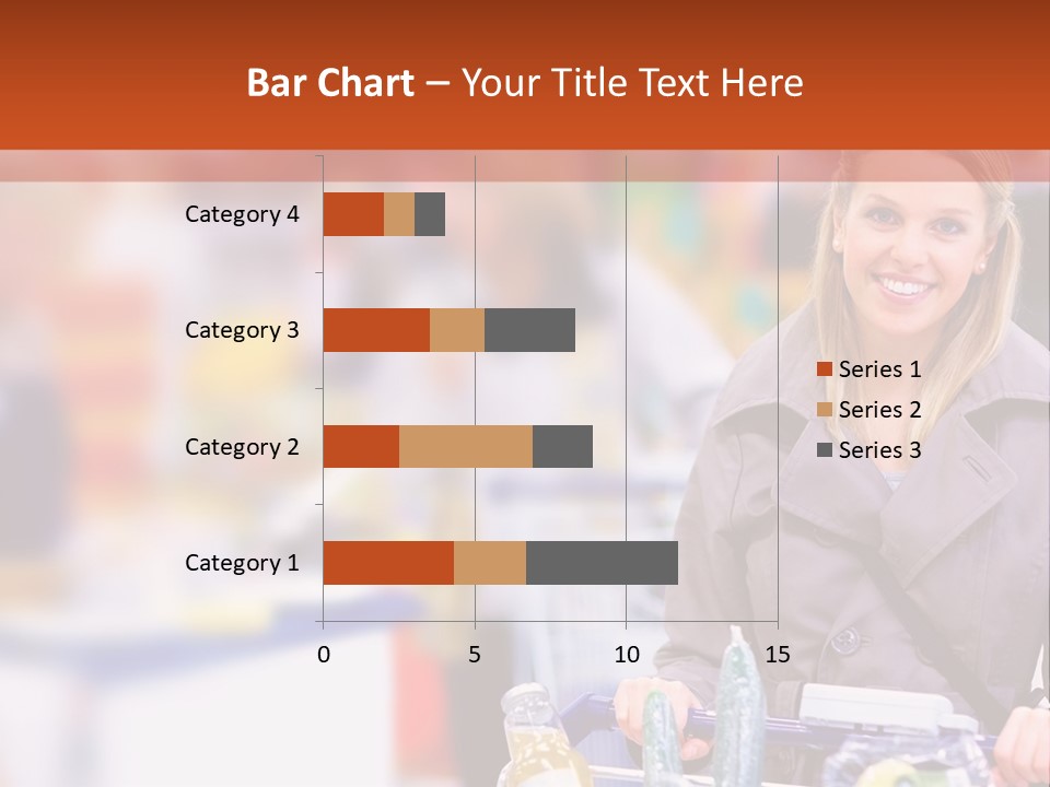 A Woman Standing In A Store With A Shopping Cart PowerPoint Template