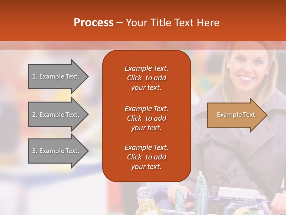 A Woman Standing In A Store With A Shopping Cart PowerPoint Template