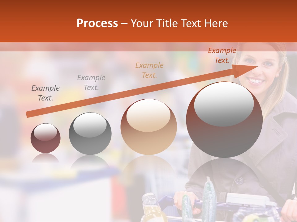 A Woman Standing In A Store With A Shopping Cart PowerPoint Template