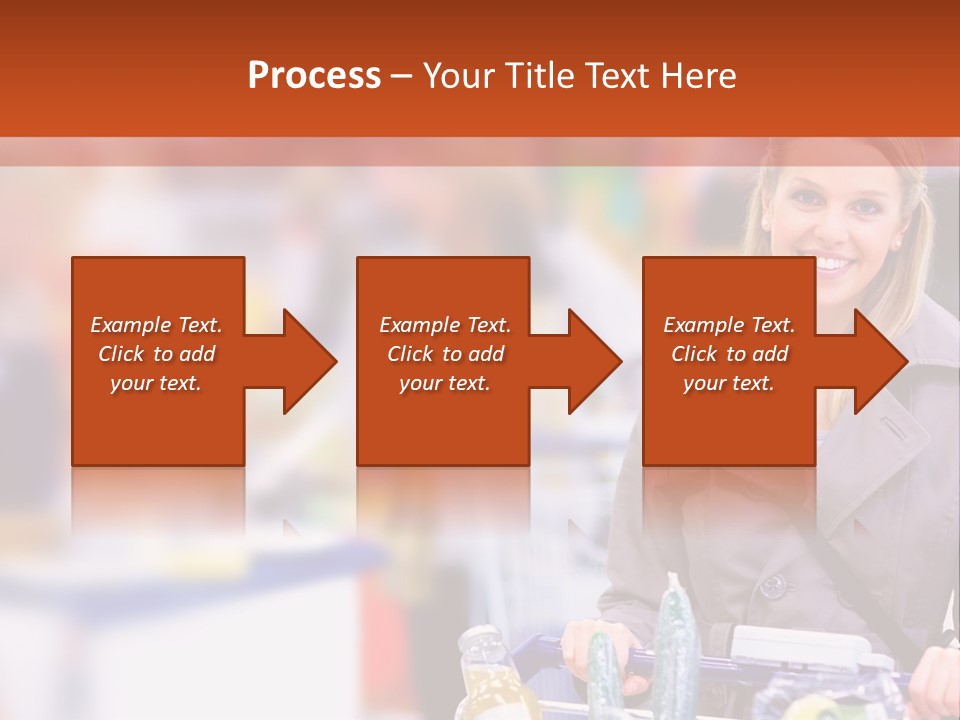 A Woman Standing In A Store With A Shopping Cart PowerPoint Template
