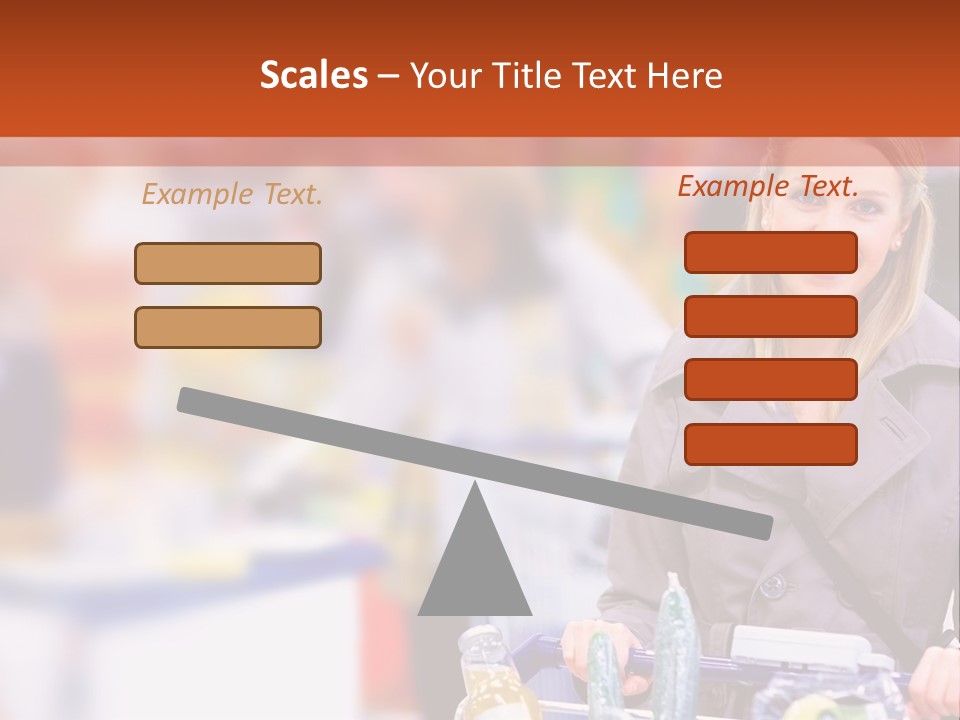 A Woman Standing In A Store With A Shopping Cart PowerPoint Template