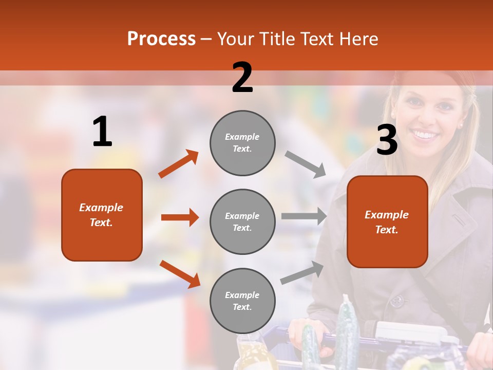 A Woman Standing In A Store With A Shopping Cart PowerPoint Template