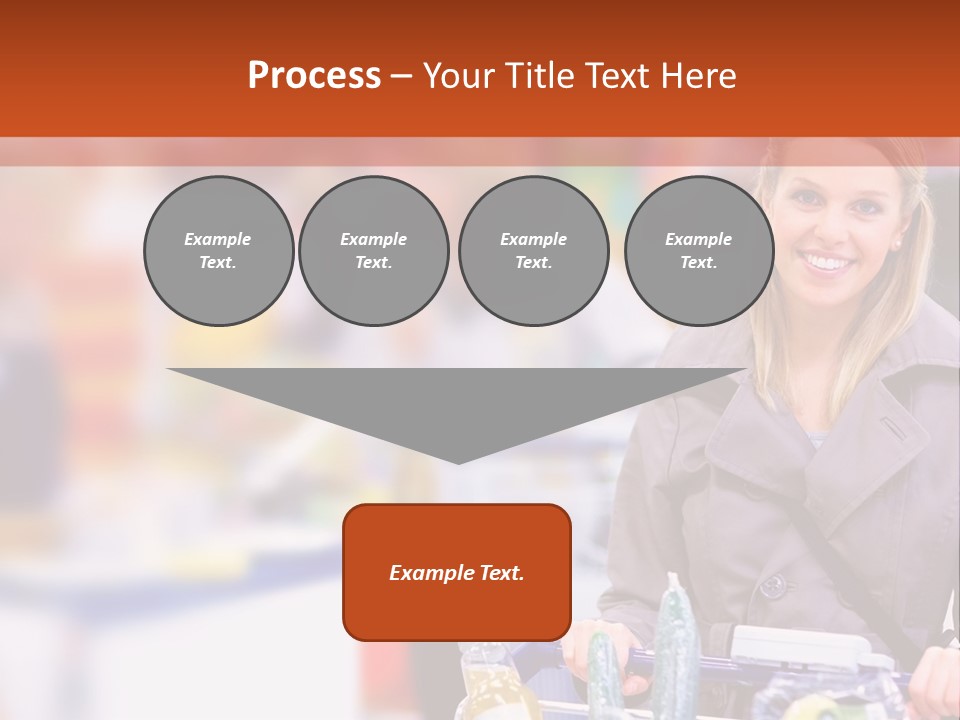 A Woman Standing In A Store With A Shopping Cart PowerPoint Template