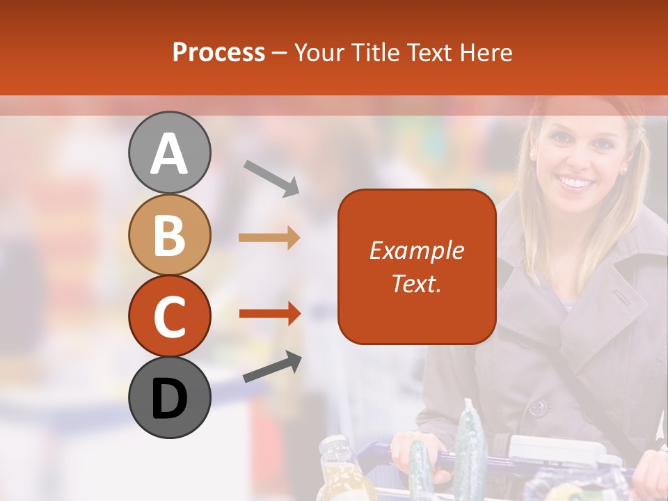 A Woman Standing In A Store With A Shopping Cart PowerPoint Template