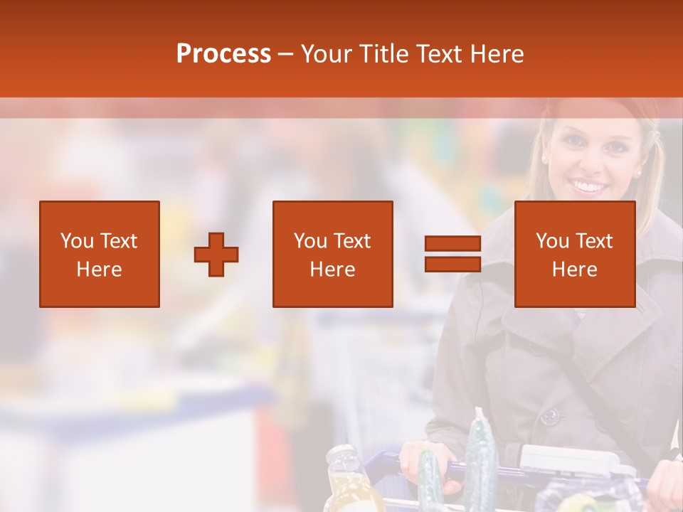 A Woman Standing In A Store With A Shopping Cart PowerPoint Template