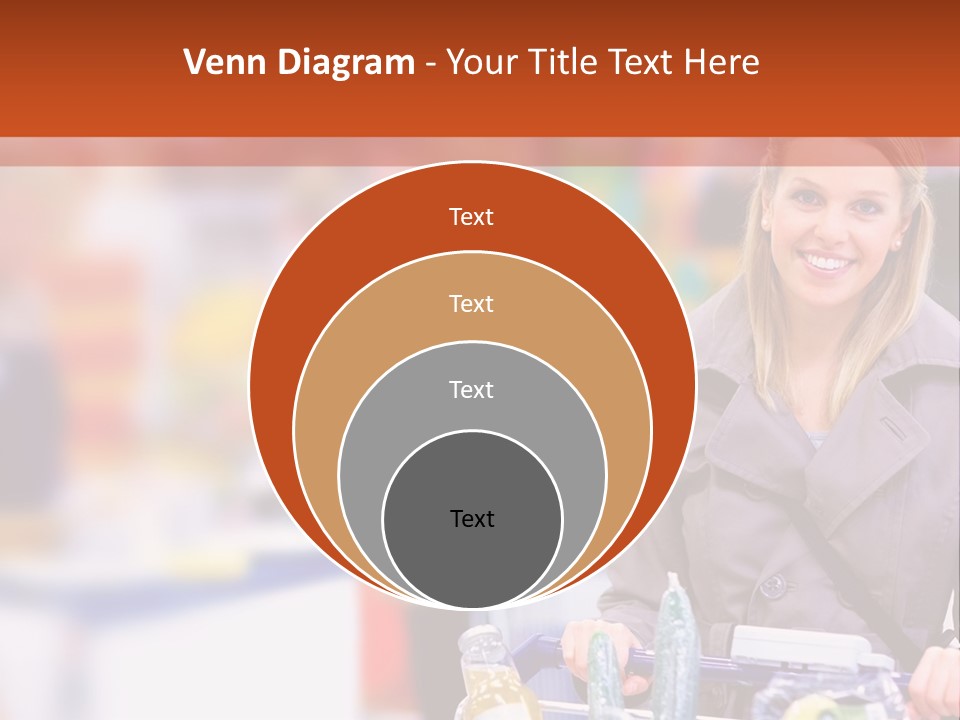 A Woman Standing In A Store With A Shopping Cart PowerPoint Template
