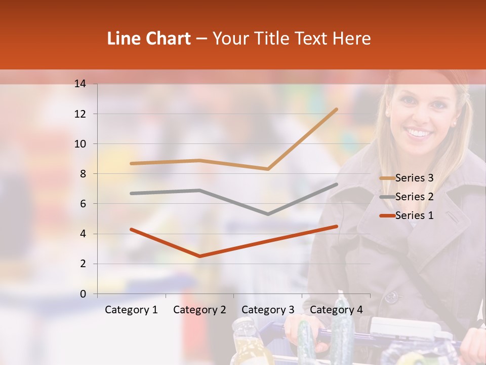 A Woman Standing In A Store With A Shopping Cart PowerPoint Template
