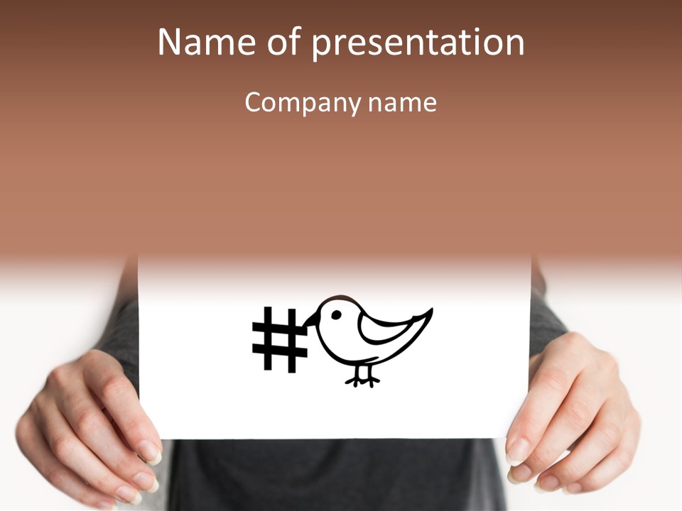 A Person Holding A Piece Of Paper With A Bird On It PowerPoint Template