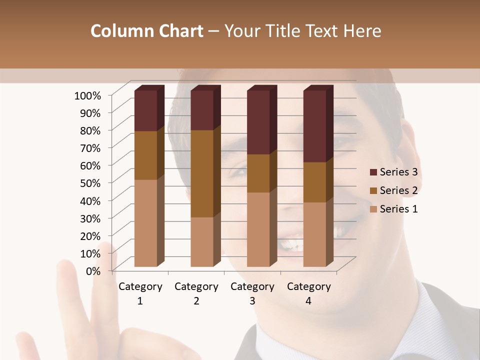 A Man In A Suit Making A Peace Sign PowerPoint Template