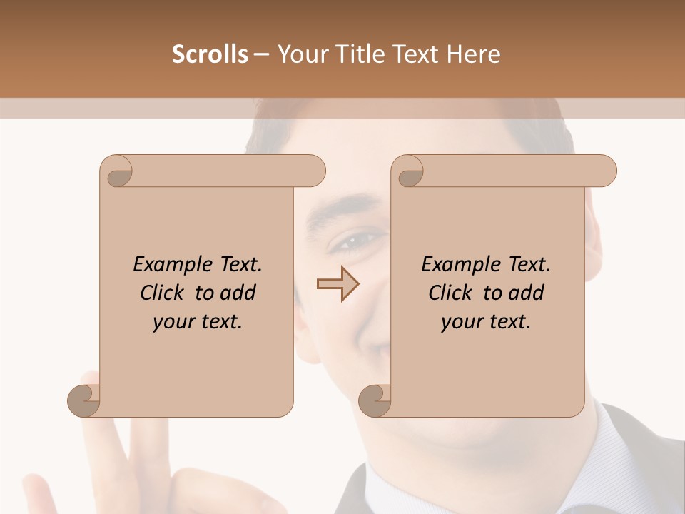 A Man In A Suit Making A Peace Sign PowerPoint Template