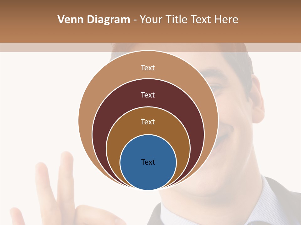 A Man In A Suit Making A Peace Sign PowerPoint Template