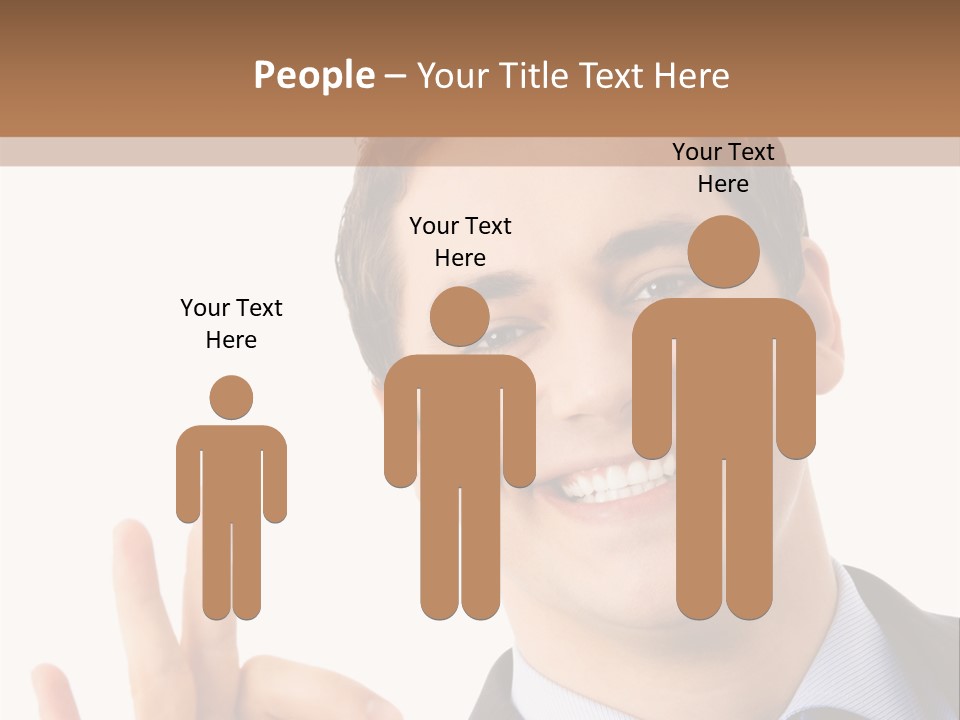 A Man In A Suit Making A Peace Sign PowerPoint Template