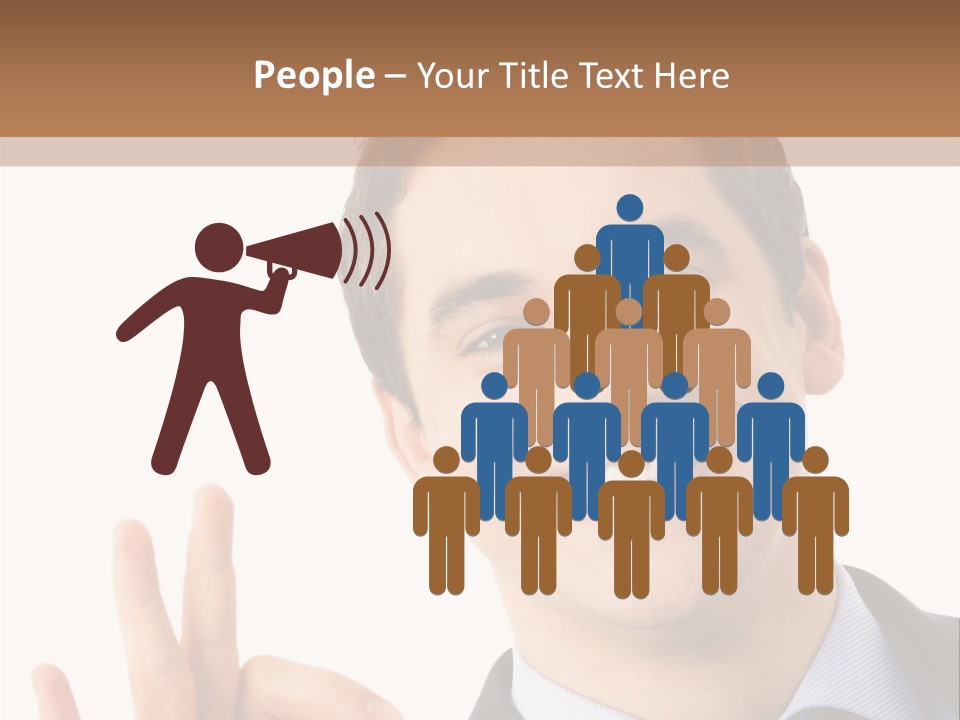 A Man In A Suit Making A Peace Sign PowerPoint Template