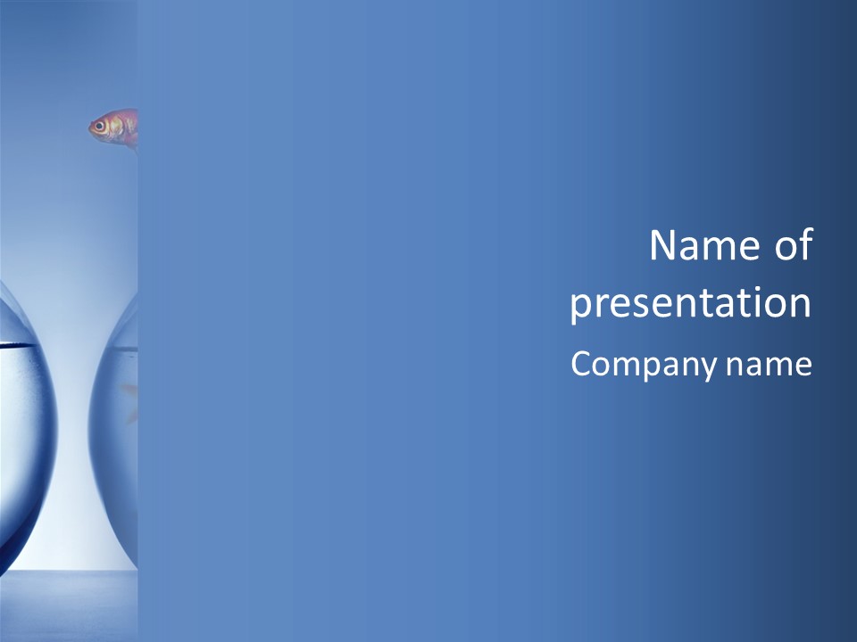 A Vase With A Fish Inside Of It On A Blue Background PowerPoint Template
