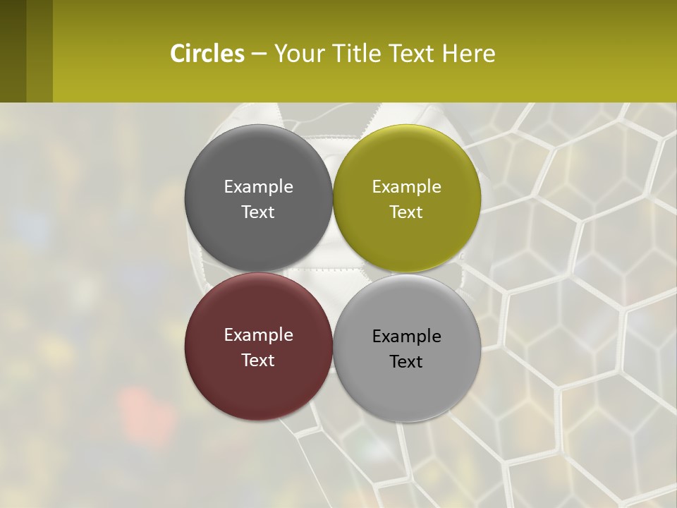 A Soccer Ball In The Net With A Crowd In The Background PowerPoint Template