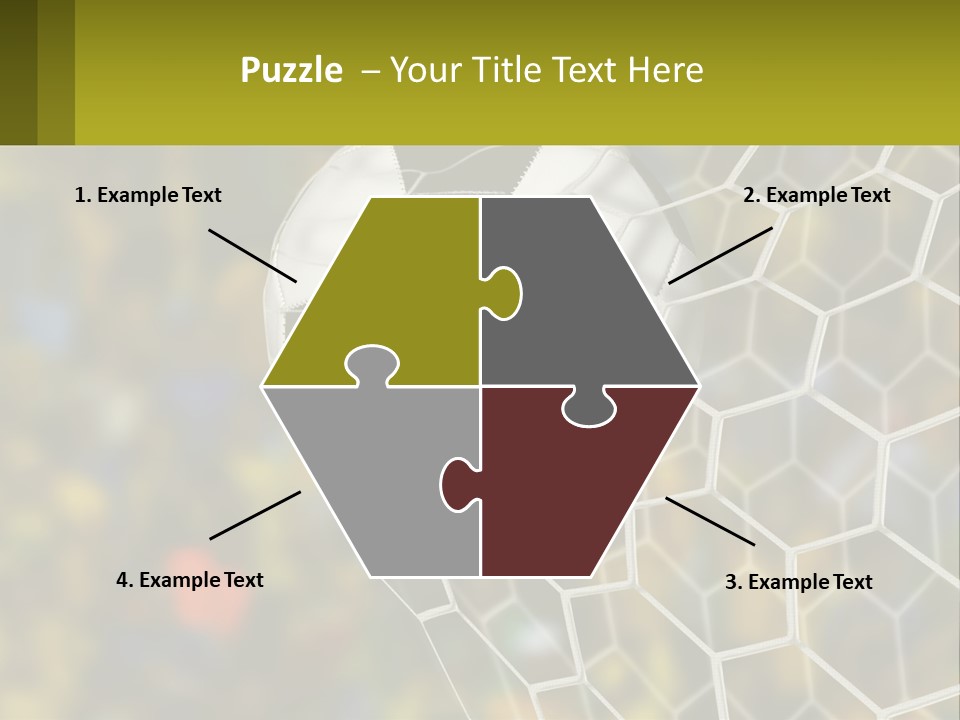 A Soccer Ball In The Net With A Crowd In The Background PowerPoint Template