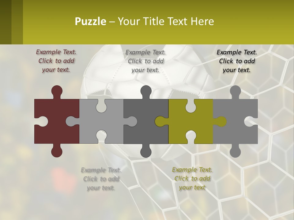 A Soccer Ball In The Net With A Crowd In The Background PowerPoint Template