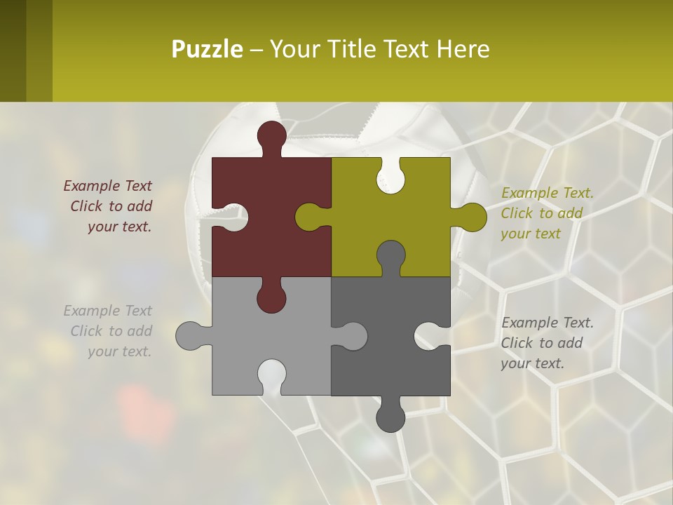 A Soccer Ball In The Net With A Crowd In The Background PowerPoint Template