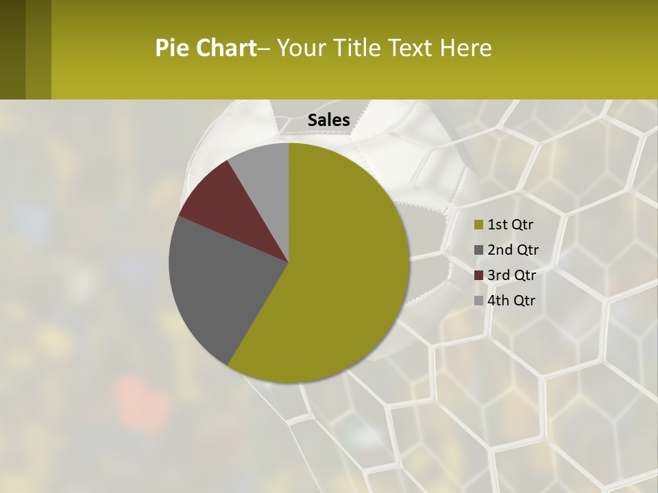 A Soccer Ball In The Net With A Crowd In The Background PowerPoint Template
