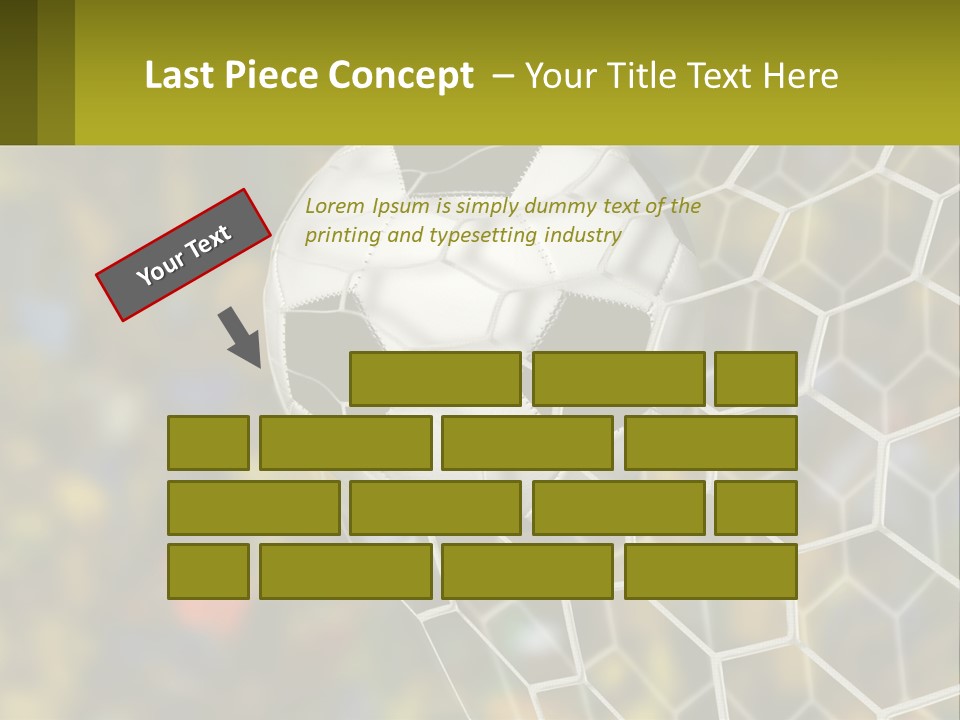 A Soccer Ball In The Net With A Crowd In The Background PowerPoint Template