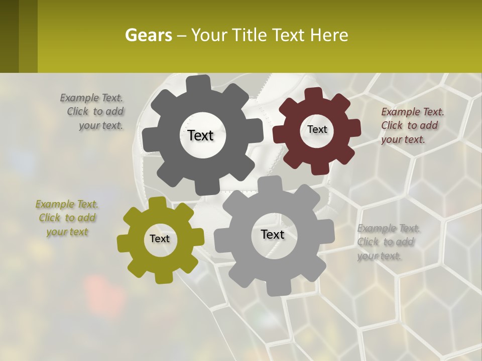 A Soccer Ball In The Net With A Crowd In The Background PowerPoint Template