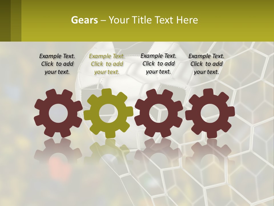 A Soccer Ball In The Net With A Crowd In The Background PowerPoint Template