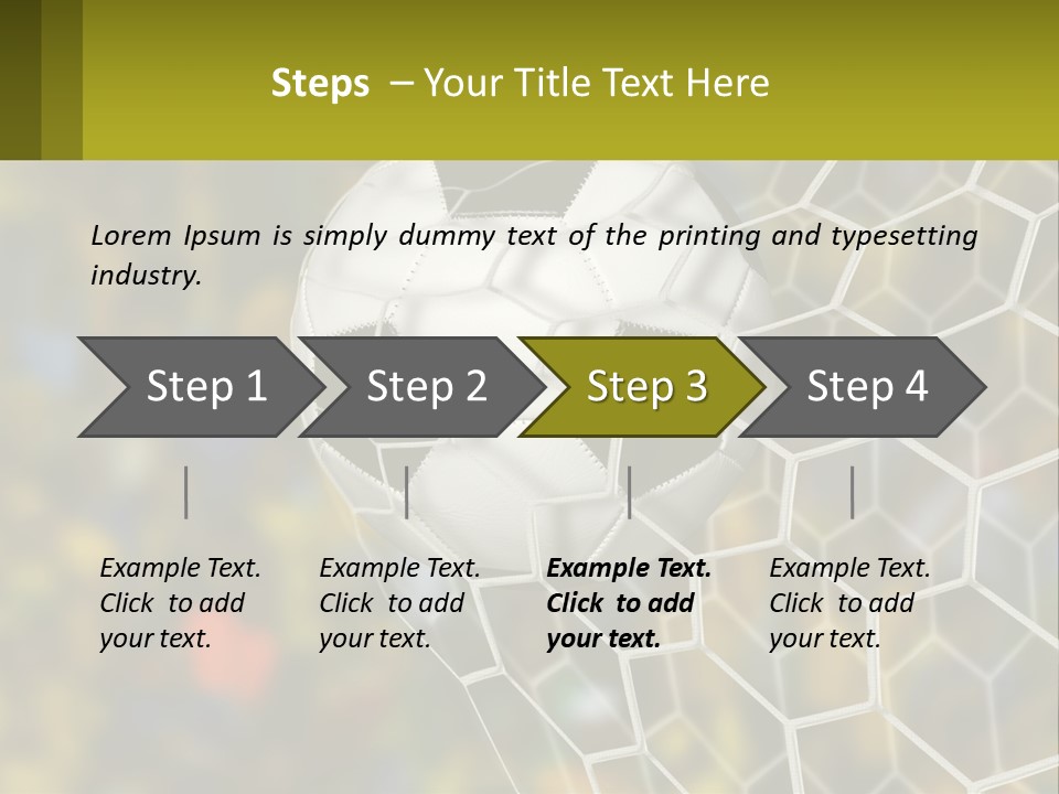A Soccer Ball In The Net With A Crowd In The Background PowerPoint Template