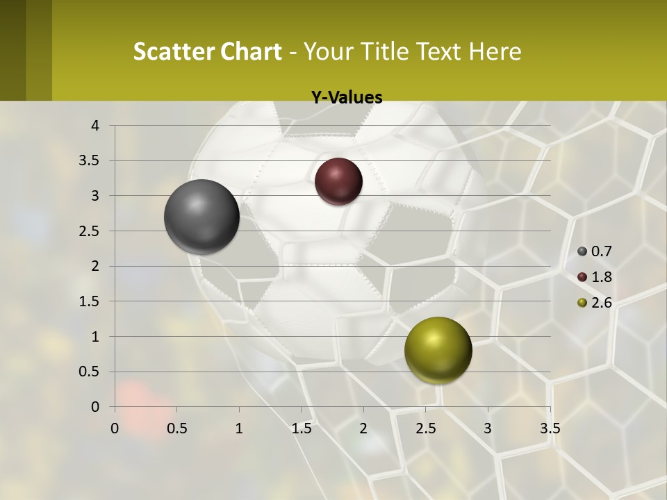 A Soccer Ball In The Net With A Crowd In The Background PowerPoint Template