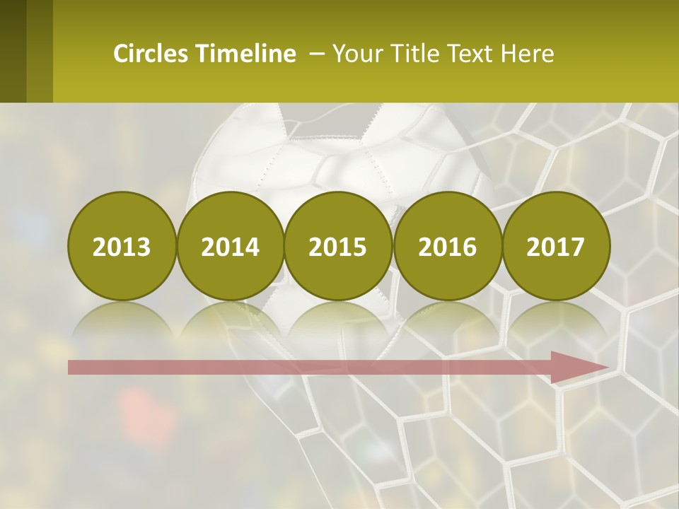 A Soccer Ball In The Net With A Crowd In The Background PowerPoint Template