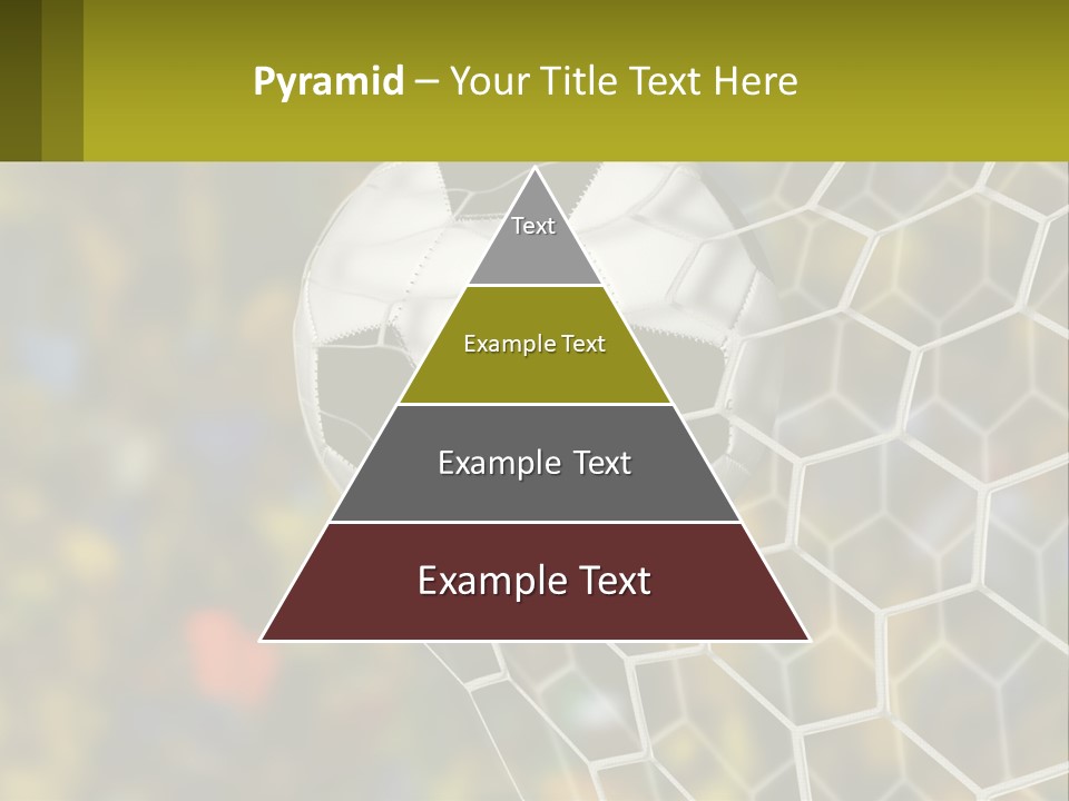 A Soccer Ball In The Net With A Crowd In The Background PowerPoint Template
