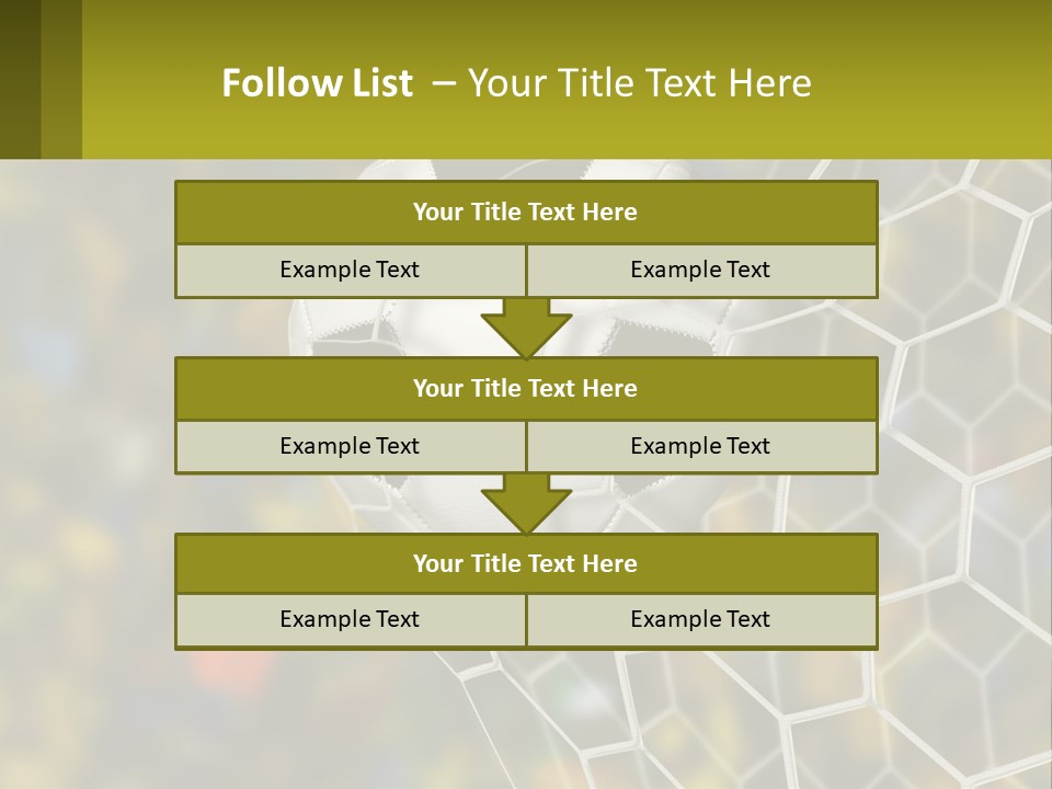 A Soccer Ball In The Net With A Crowd In The Background PowerPoint Template