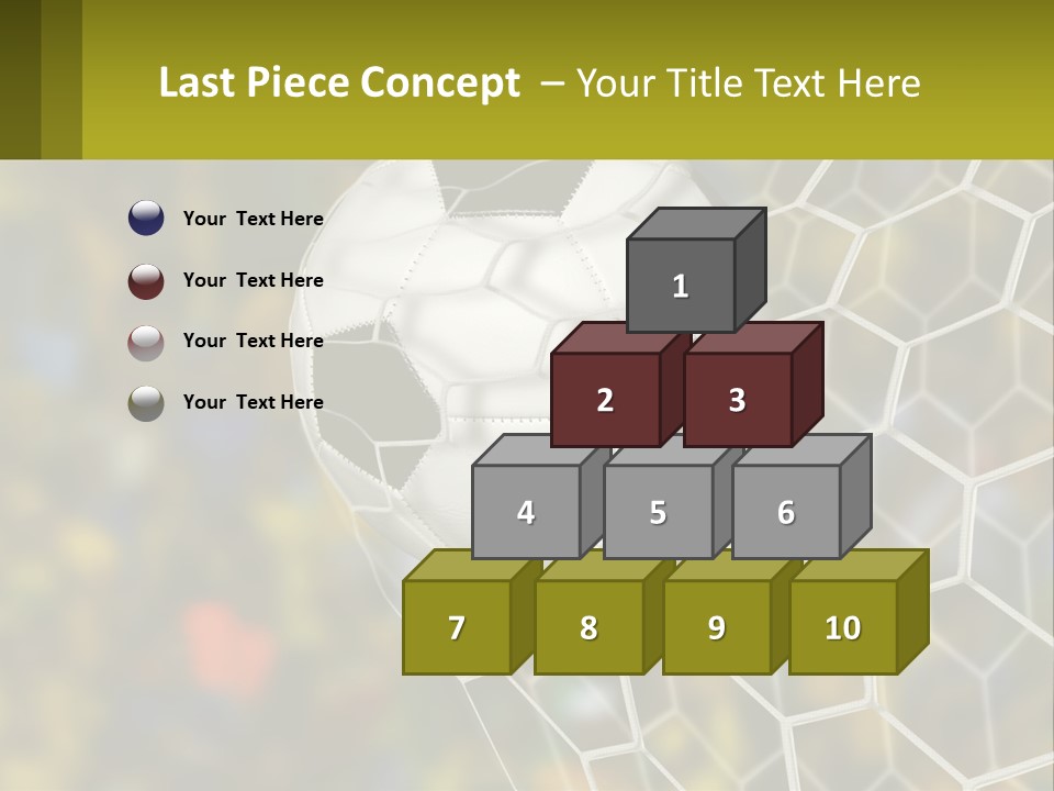 A Soccer Ball In The Net With A Crowd In The Background PowerPoint Template