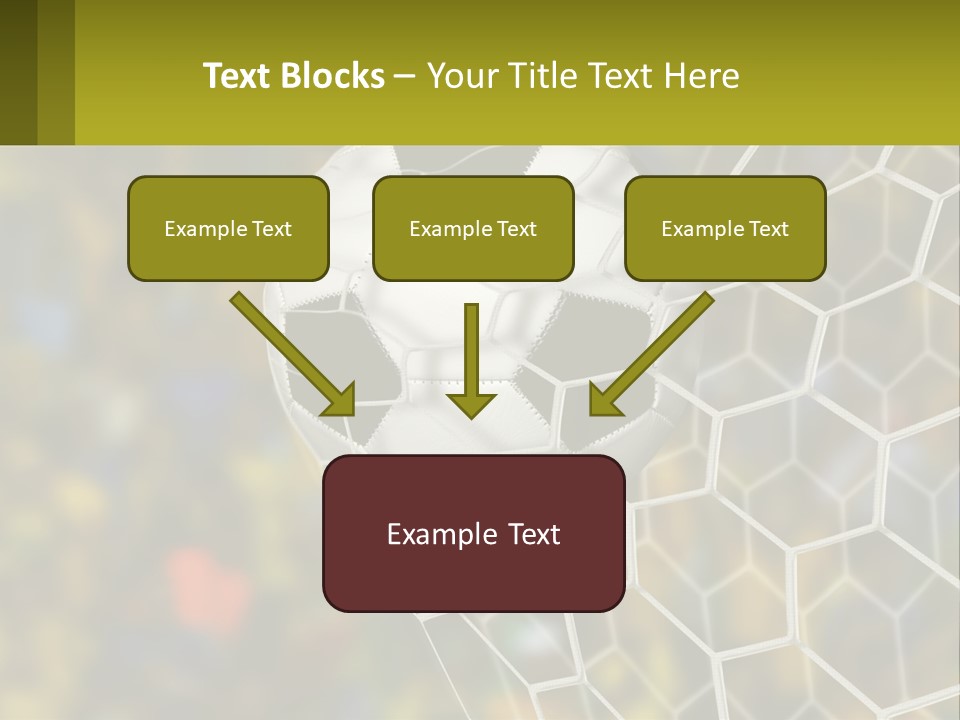 A Soccer Ball In The Net With A Crowd In The Background PowerPoint Template