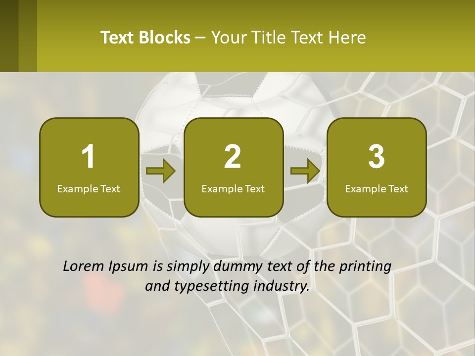 A Soccer Ball In The Net With A Crowd In The Background PowerPoint Template