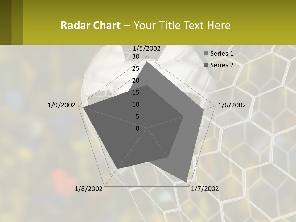 A Soccer Ball In The Net With A Crowd In The Background PowerPoint Template