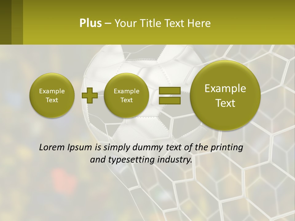 A Soccer Ball In The Net With A Crowd In The Background PowerPoint Template