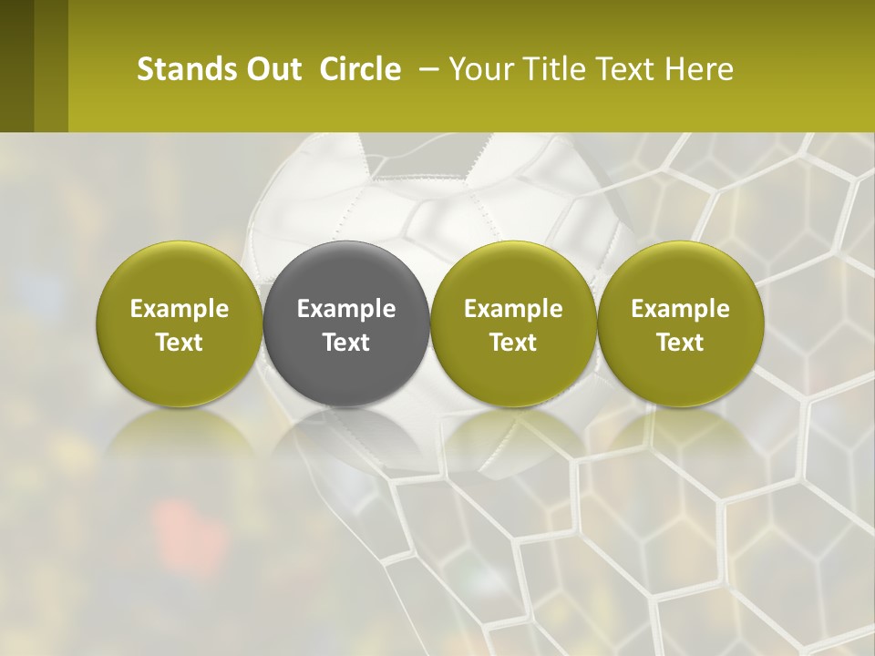 A Soccer Ball In The Net With A Crowd In The Background PowerPoint Template
