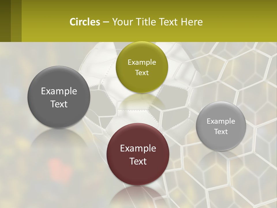 A Soccer Ball In The Net With A Crowd In The Background PowerPoint Template