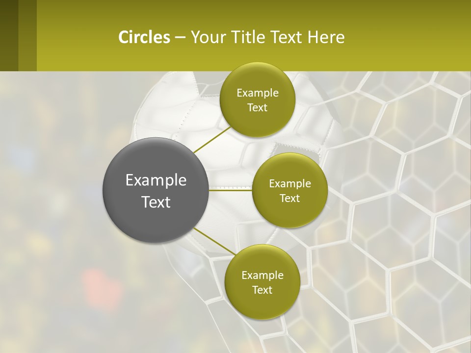 A Soccer Ball In The Net With A Crowd In The Background PowerPoint Template