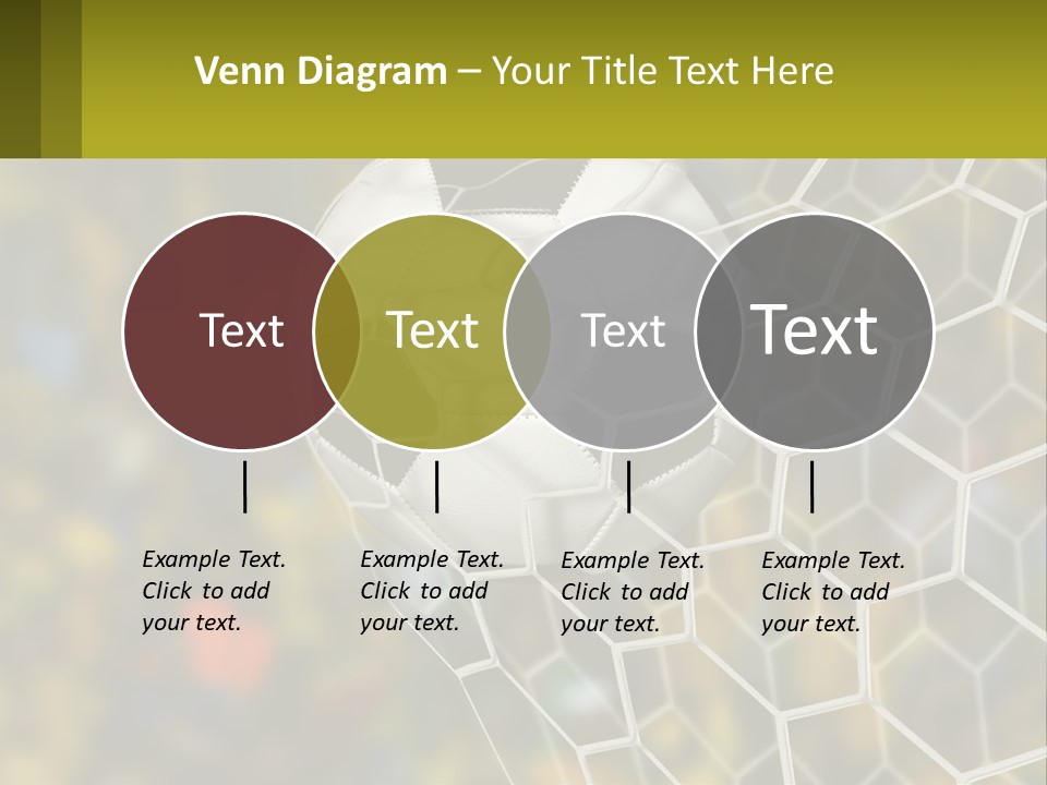 A Soccer Ball In The Net With A Crowd In The Background PowerPoint Template