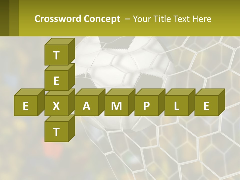 A Soccer Ball In The Net With A Crowd In The Background PowerPoint Template