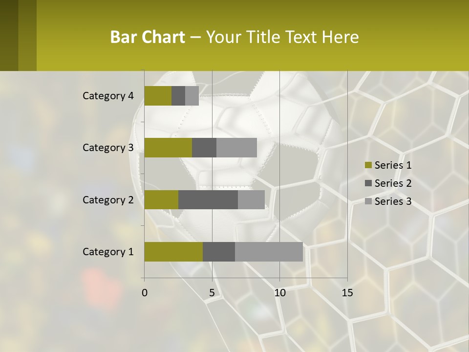 A Soccer Ball In The Net With A Crowd In The Background PowerPoint Template