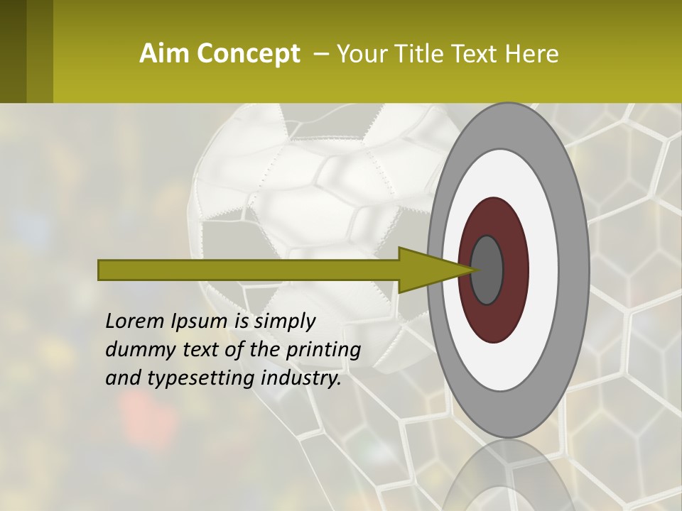 A Soccer Ball In The Net With A Crowd In The Background PowerPoint Template