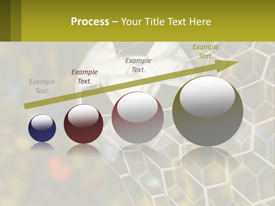 A Soccer Ball In The Net With A Crowd In The Background PowerPoint Template