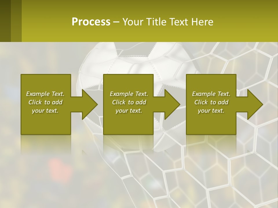 A Soccer Ball In The Net With A Crowd In The Background PowerPoint Template