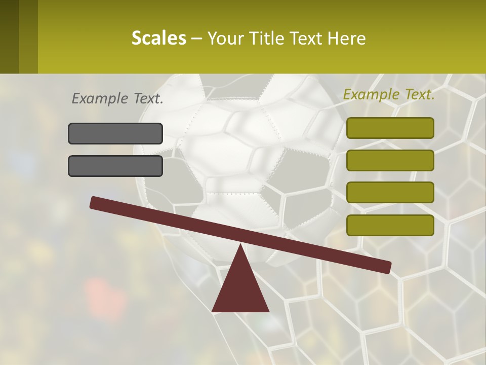 A Soccer Ball In The Net With A Crowd In The Background PowerPoint Template