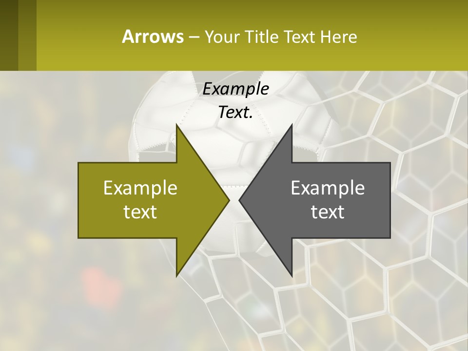 A Soccer Ball In The Net With A Crowd In The Background PowerPoint Template